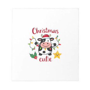 Koe Kerst Knuffel Koeien Kerst T-Shirt (6) Notitieblok