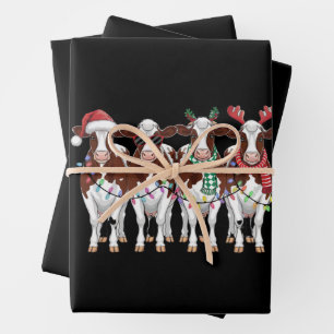 Koe Kerst Koe Liefhebber Cadeau Vakantie Boerderij Inpakpapier Vel
