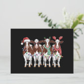 Koe kerst koeliefhebber cadeau vakantie boerderij  feestdagenkaart (Staand voorkant)
