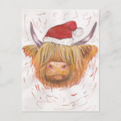 koe kerst met kerstPet Feestdagenkaart (Voorkant)