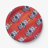 Koe kerst papieren bordje (Voorkant)