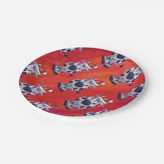 Koe kerst papieren bordje (Gekanteld)