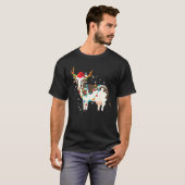 Koe Kerst Rendier Kerstlichten T-shirt (Voorkant volledig)