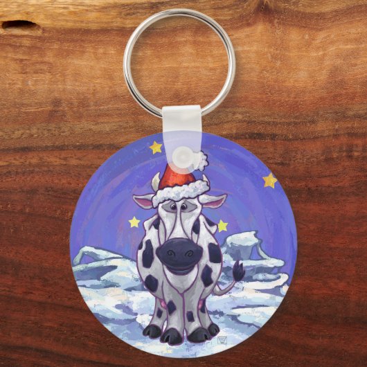 Koe kerst sleutelhanger (Voorkant)