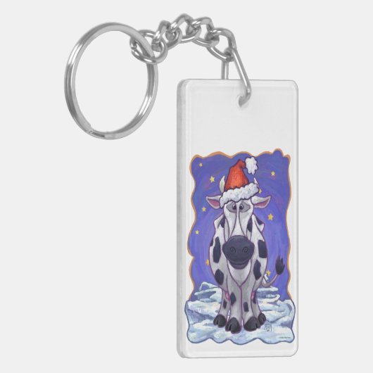 Koe kerst sleutelhanger (Voorkant Links)