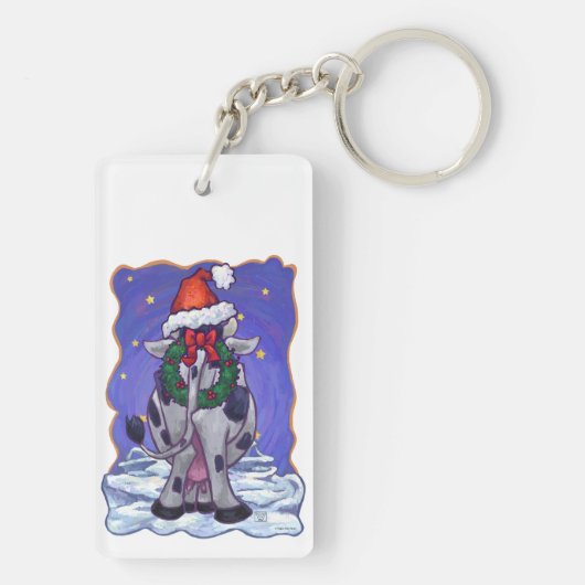 Koe kerst sleutelhanger (achterkant)