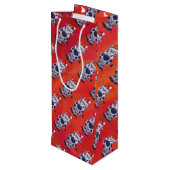 Koe kerst wijn cadeautas (Achterkant Gekanteld)