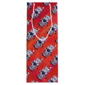 Koe kerst wijn cadeautas (Achterkant)