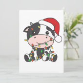 Koe Kerst Winter Dieren Vakantie Koeien Feestdagenkaart (Staand voorkant)