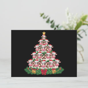 Koe Kerstboom Grappige Koe Liefhebber Koe Kerstmis Feestdagenkaart