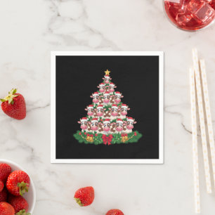 Koe Kerstboom Grappige Koe Liefhebber Koe Kerstmis Servet