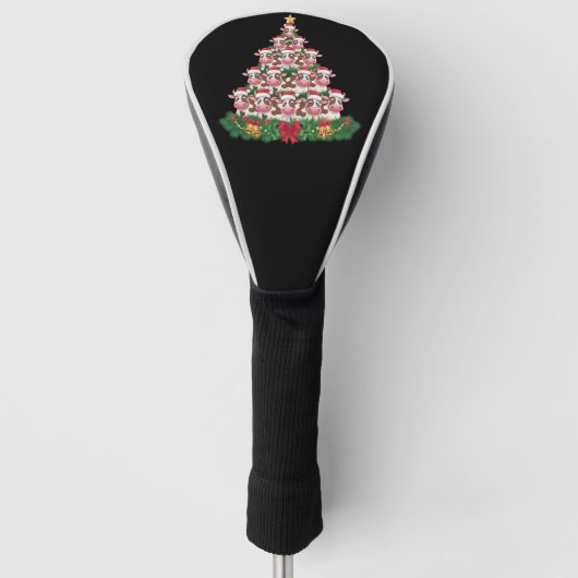 Koe Kerstboom Grappige Koe Lover Koe Xmas Golfheadcover (Voorkant)