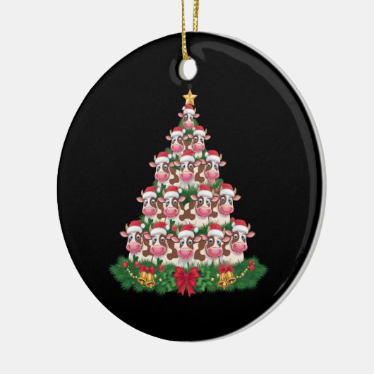 Koe Kerstboom Grappige Koe Lover Koe Xmas Keramisch Ornament (Links)