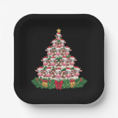 Koe Kerstboom Grappige Koe Lover Koe Xmas Papieren Bordje (Voorkant)