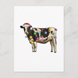 Koe Kerstboom vee feestelijk boerderij Aankondigingskaart