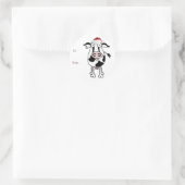 Koe kerstcadeau Sticker: Naar: Van: Ronde Sticker (Tas)