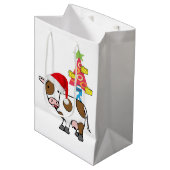 Koe kerstcadeautassen Land Medium Cadeauzakje (Voorkant Gekanteld)