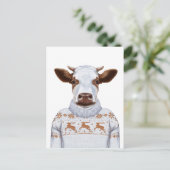 Koe kerstkeuken briefkaart (Staand voorkant)