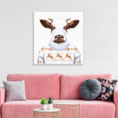 Koe kerstkeuken canvas afdruk (Insitu (Woonkamer))