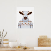 Koe kerstkeuken poster (Keuken)