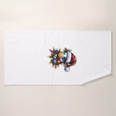 Koe Kerstman Hoed Buffalo Plaid Xmas Koe Lov Badhanddoek (Badhanddoek)