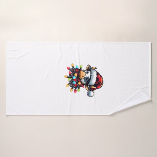 Koe Kerstman Hoed Buffalo Plaid Xmas Koe Lov Badhanddoek (Badhanddoek)