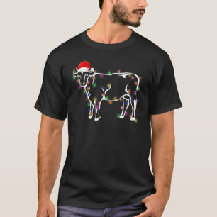 Koe Kerstman Hoed Kerstfee Licht Xmas T-shirt