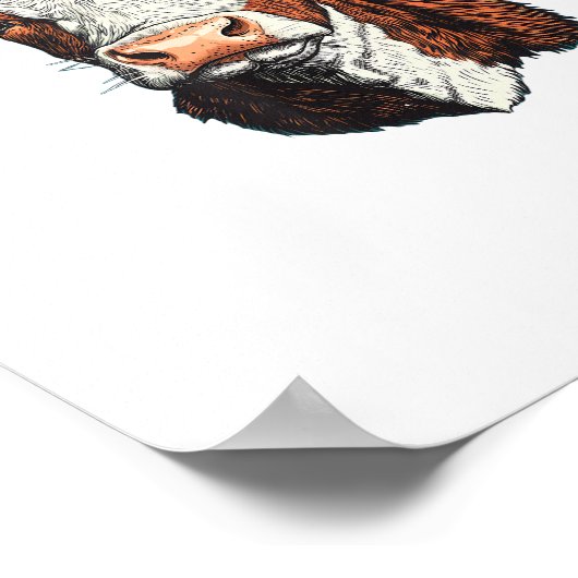 Koe kerstman kerstmis poster (Hoek)