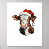 Koe kerstman kerstmis poster (Voorkant)