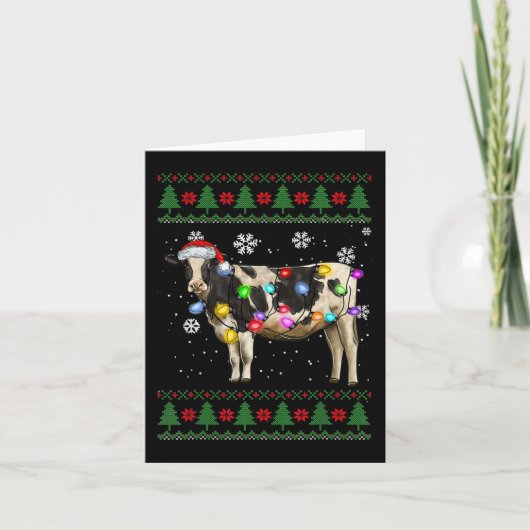 Koe Kerstmelk Koe Lover Kaart (Voorkant)