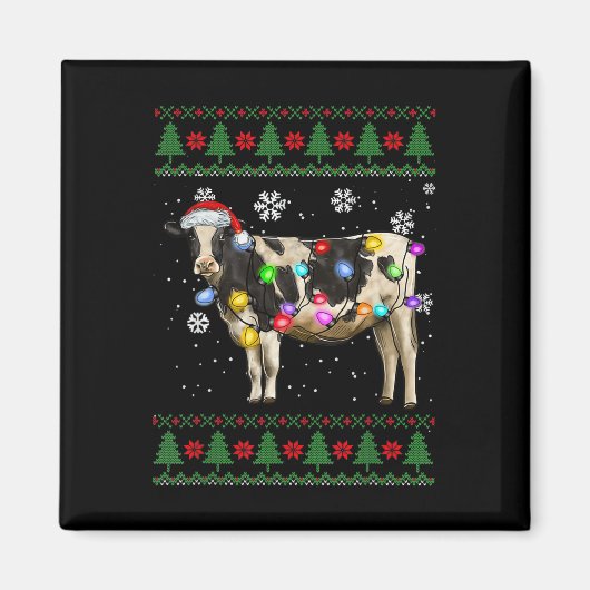 Koe Kerstmelk Koe Lover Magneet (Voorkant)