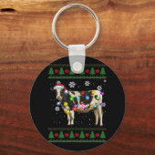 Koe Kerstmelk Koe Lover Sleutelhanger (Voorkant)