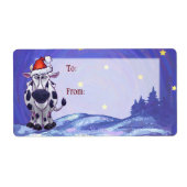 Koe kerstmis etiket (Voorkant)