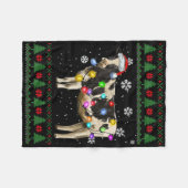 Koe Kerstmis  Fleece Deken (Voorkant (Horizontaal))