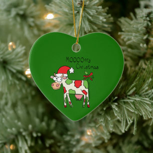 Koe Kerstmis Kinder Keramisch Ornament