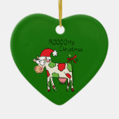 Koe Kerstmis Kinder Keramisch Ornament (Voorkant)