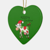Koe Kerstmis Kinder Keramisch Ornament (Links)