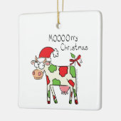 Koe Kerstmis Kinder Keramisch Ornament (Links)