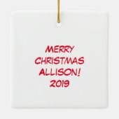 Koe Kerstmis Kinder Keramisch Ornament (Achterkant)