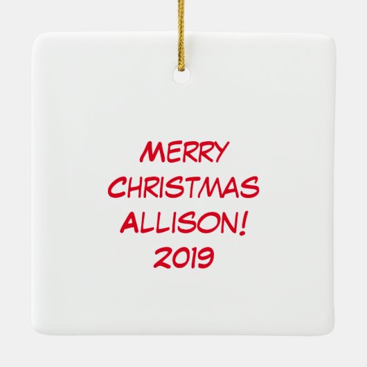 Koe Kerstmis Kinder Keramisch Ornament (Achterkant)