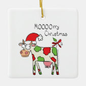 Koe Kerstmis Kinder Keramisch Ornament (Voorkant)