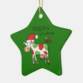 Koe Kerstmis Kinder Keramisch Ornament (Links)