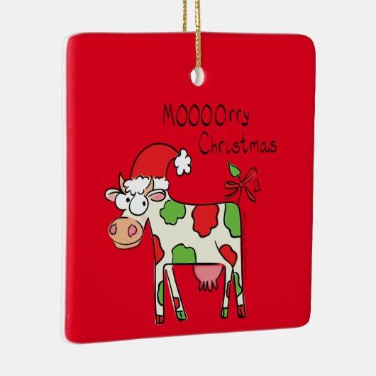 Koe Kerstmis Kinder Keramisch Ornament (Rechts)