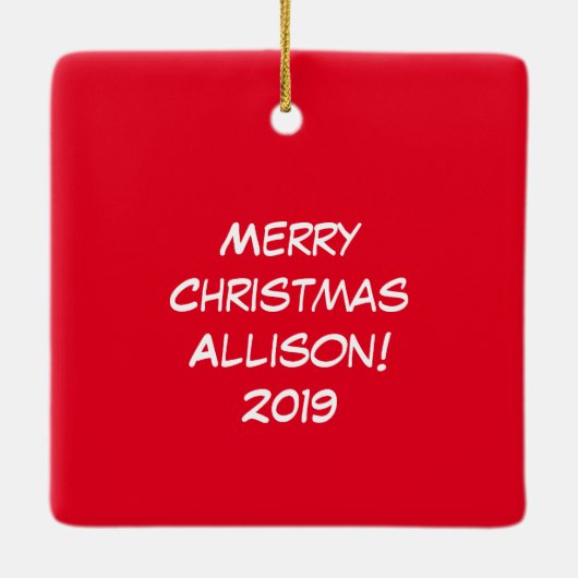 Koe Kerstmis Kinder Keramisch Ornament (Achterkant)