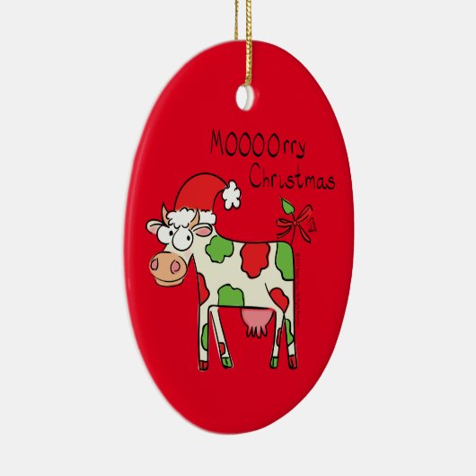 Koe Kerstmis Kinder Keramisch Ornament (Rechts)