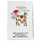 Koe Kerstmis Kinder Medium Cadeauzakje (Voorkant)