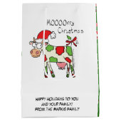 Koe Kerstmis Kinder Medium Cadeauzakje (Achterkant)