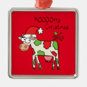 Koe Kerstmis Kinder Metalen Ornament (Voorkant)