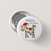Koe Kerstmis Kinder Ronde Button 3,2 Cm (Voorkant /achterkant)