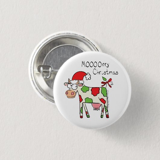 Koe Kerstmis Kinder Ronde Button 3,2 Cm (Voorkant /achterkant)
